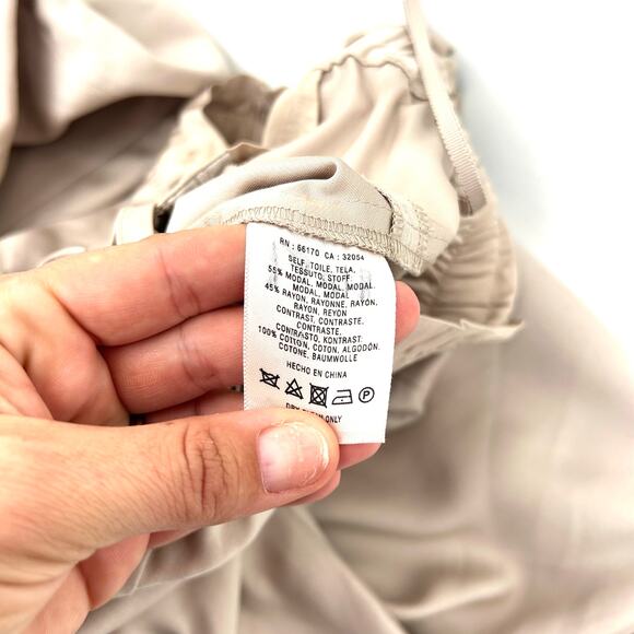 Tory Burch Satin Modal Rayon Tapered Drawstring Pull On Trousers Pants Small Tan - Picture 4 of 11